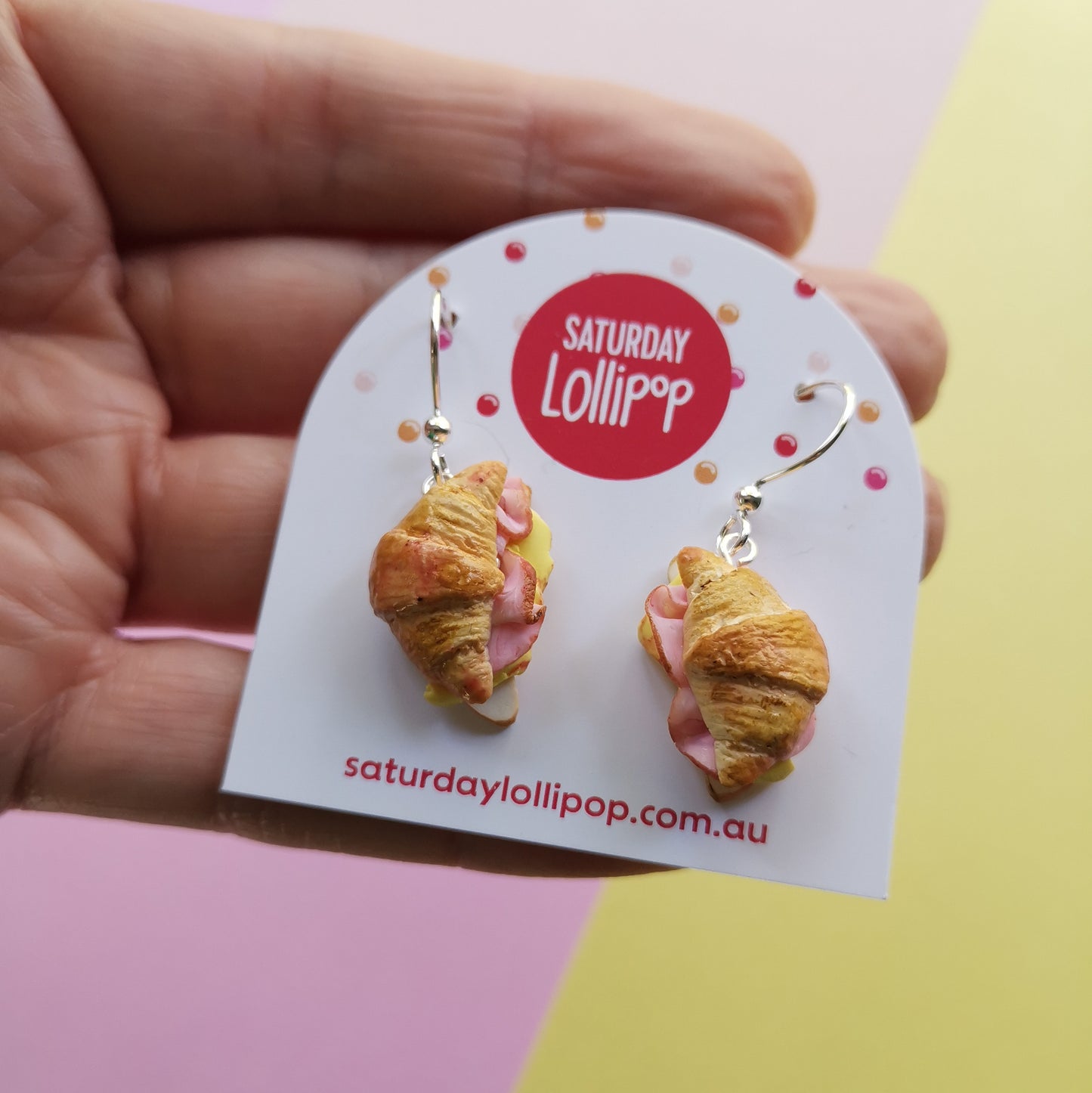 Ham and Cheese Croissant earrings