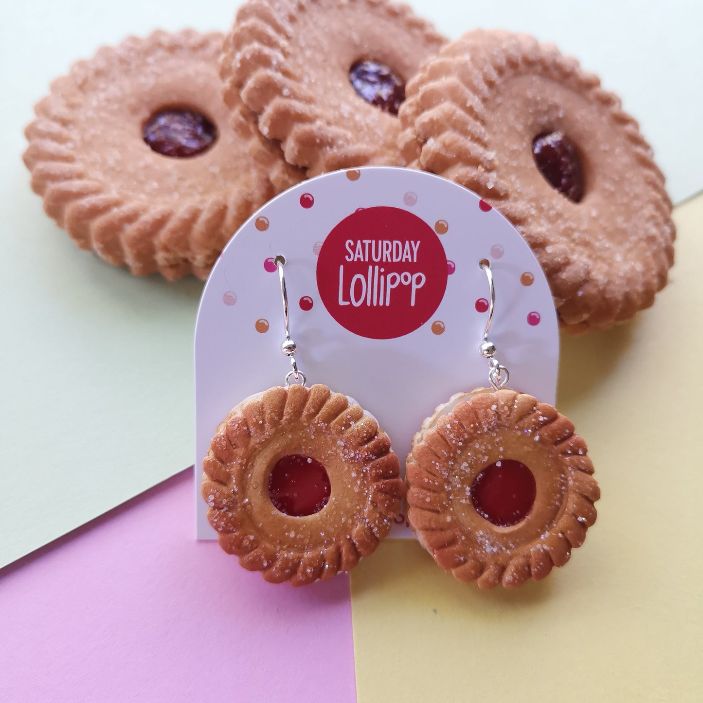 Raspberry Shortcake earrings