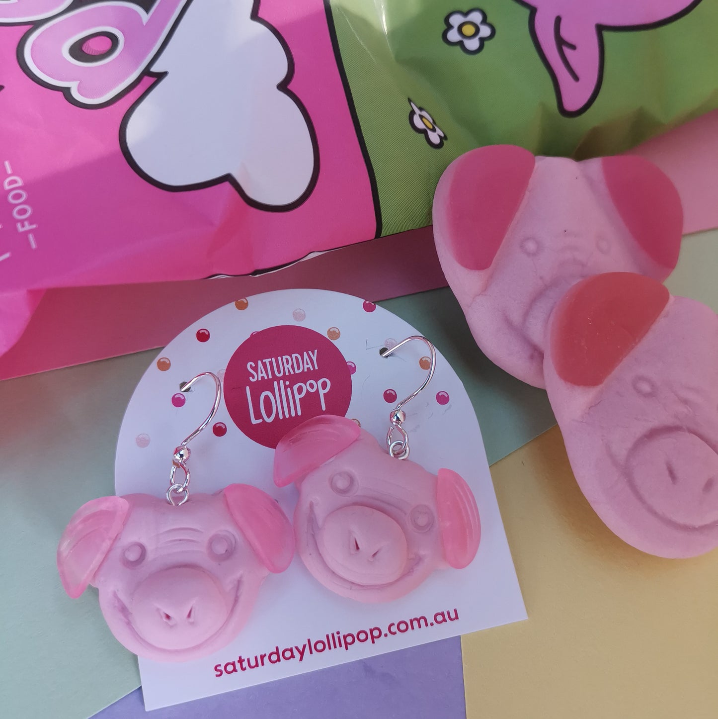 Percy Pig dangles
