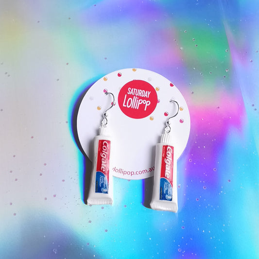 Toothpaste earrings