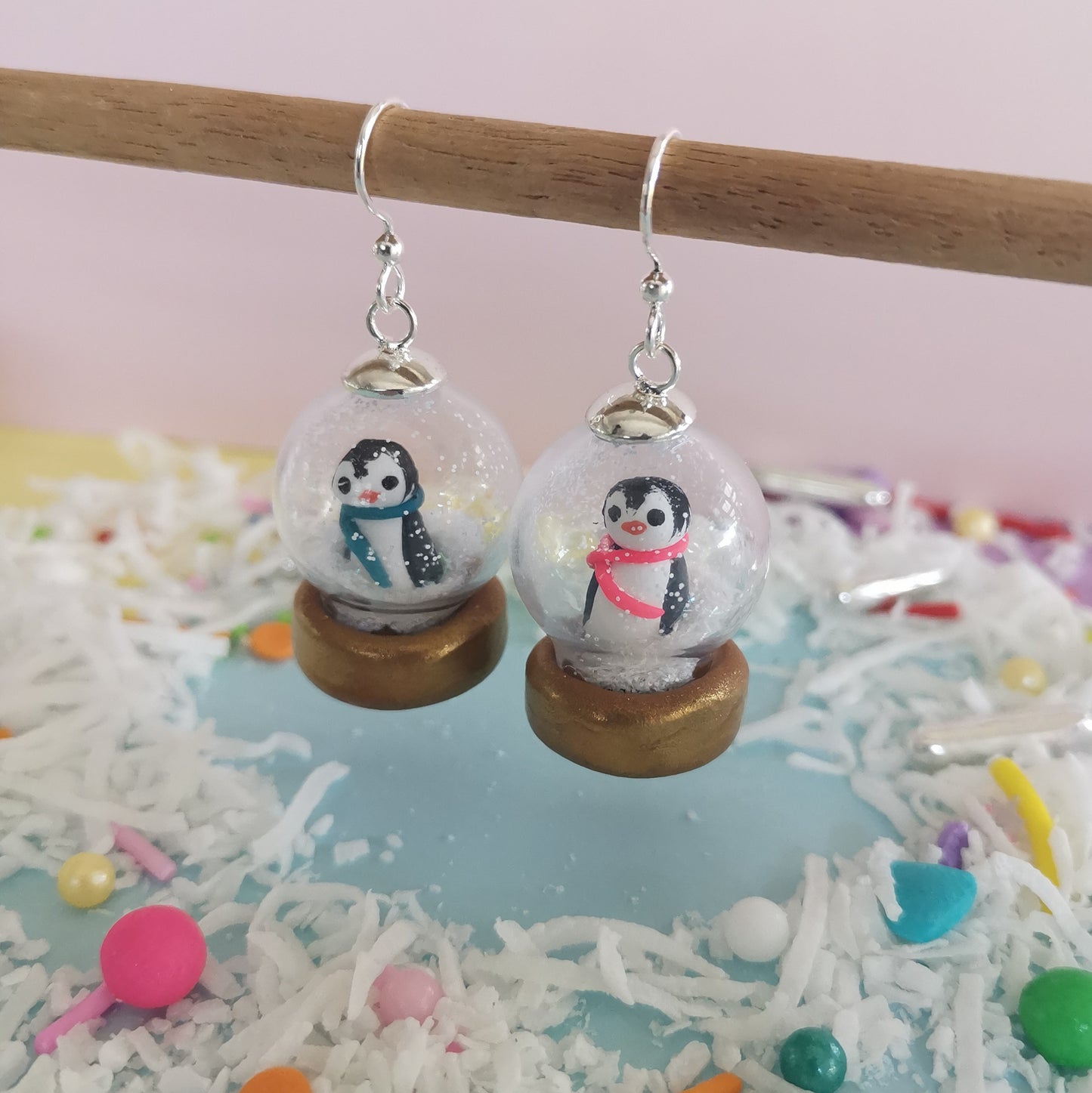 Snow globe earrings