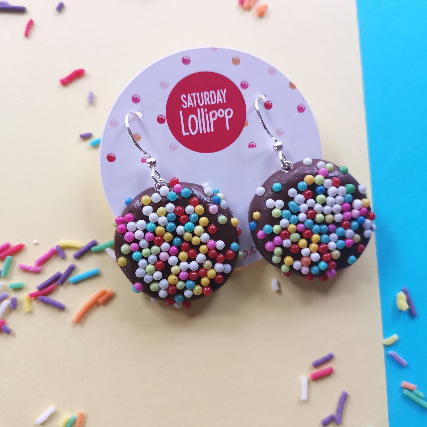 Freckle dangly earrings