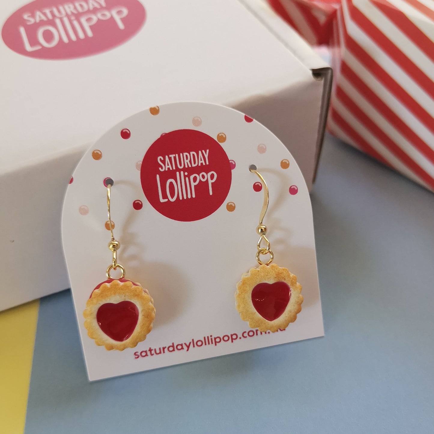 Jam heart biscuit earrings