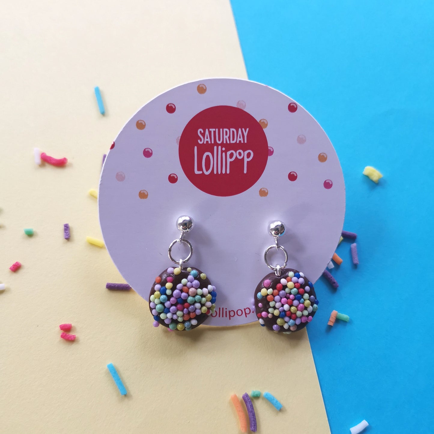 Freckle dangly earrings